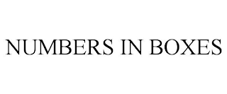 NUMBERS IN BOXES