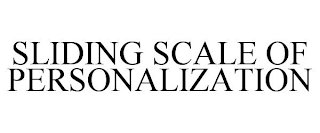 SLIDING SCALE OF PERSONALIZATION