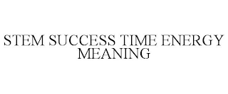 STEM SUCCESS TIME ENERGY MEANING