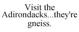 VISIT THE ADIRONDACKS...THEY'RE GNEISS.