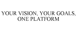 YOUR VISION, YOUR GOALS, ONE PLATFORM