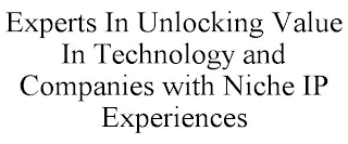 EXPERTS IN UNLOCKING VALUE IN TECHNOLOGY AND COMPANIES WITH NICHE IP EXPERIENCES