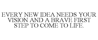 EVERY NEW IDEA NEEDS YOUR VISION AND A BRAVE FIRST STEP TO COME TO LIFE.