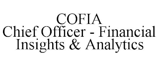 COFIA CHIEF OFFICER - FINANCIAL INSIGHTS & ANALYTICS