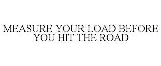 MEASURE YOUR LOAD BEFORE YOU HIT THE ROAD