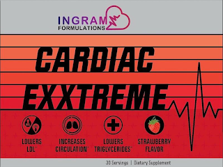 INGRAM FORMULATIONS CARDIAC EXXTREME HDL LDL LOWERS LDL INCREASES CIRCULATION LOWERS TRIGLYCERIDES STRAWBERRY FLAVOR 30 SERVINGS DIETARY SUPPLEMENT