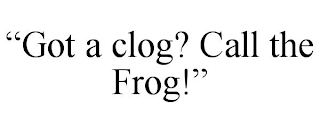 "GOT A CLOG? CALL THE FROG!"