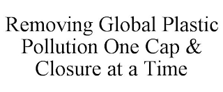 REMOVING GLOBAL PLASTIC POLLUTION ONE CAP & CLOSURE AT A TIME