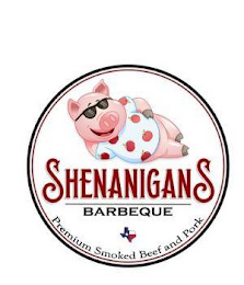 SHENANIGANS BARBEQUE PREMIUM SMOKED BEEF AND PORK