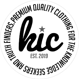 KIC EST. 2019 PREMIUM QUALITY CLOTHING FOR THE KNOWLEDGE SEEKERS AND TRUTH FINDERS.