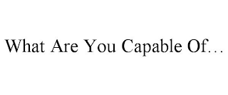 WHAT ARE YOU CAPABLE OF...