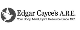 EDGAR CAYCE'S A.R.E. YOUR BODY, MIND, SPIRIT RESOURCE SINCE 1931