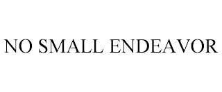 NO SMALL ENDEAVOR