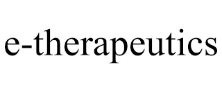 E-THERAPEUTICS