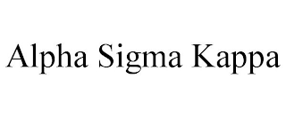 ALPHA SIGMA KAPPA