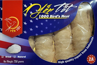 YEN TOT 1000 BIRD'S NEST YEN TOT HIGH QUALITY EXPORT FROM INDONESIA DRIED NATURAL NET WEIGHT: 250 GRAMS 2A