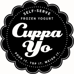 CUPPA YO SELF-SERVE FROZEN YOGURT POUR IT. TOP IT. WEIGH IT.