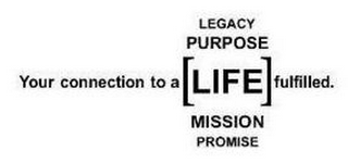 YOUR CONNECTION TO A LEGACY PURPOSE [LIFE] MISSION PROMISE FULFILLED.