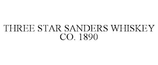 THREE STAR SANDERS WHISKEY CO. 1890