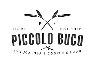 ROME P B EST. 1916 PICCOLO BUCO BY LUCA ISSA & COOPER'S HAWK