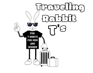 TRAVELING RABBIT T'S FUN T SHIRTS FOR MEN AND WOMEN