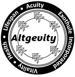 ALTGEVITY · LIFESPAN · ACUITY EXOTHULE INCORPORATED VITALITY · HEALTH