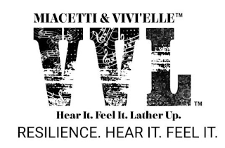 MIACETTI & VIVI'ELLE VVL HEAR IT. FEEL IT. LATHER UP. RESILIENCE. HEAR IT. FEEL IT.