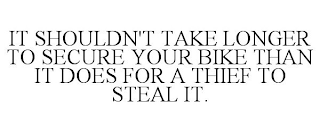 IT SHOULDN'T TAKE LONGER TO SECURE YOUR BIKE THAN IT DOES FOR A THIEF TO STEAL IT.