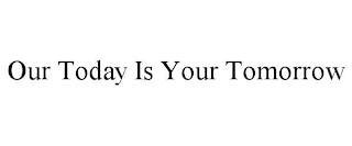 OUR TODAY IS YOUR TOMORROW