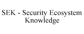 SEK - SECURITY ECOSYSTEM KNOWLEDGE