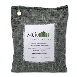 MOSONATURAL AIR PURIFYING BAG NATURALLY ELIMINATES ODORS FRAGRANCE FREE AND CHEMICAL FREE PLACE IN DIRECT SUNLIGHT ONCE A MONTH REUSE UP TO TWO YEARS WWW.MOSONATURAL.COM DATE OPENED _/_/_