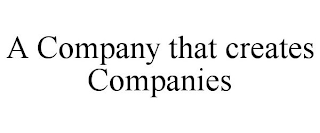 A COMPANY THAT CREATES COMPANIES