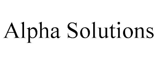 ALPHA SOLUTIONS