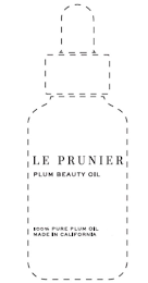 LE PRUNIER PLUM BEAUTY OIL 100% PURE PLUM OIL MADE IN CALIFORNIA