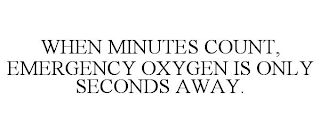 WHEN MINUTES COUNT, EMERGENCY OXYGEN IS ONLY SECONDS AWAY.