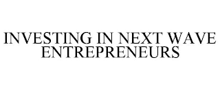 INVESTING IN NEXT WAVE ENTREPRENEURS