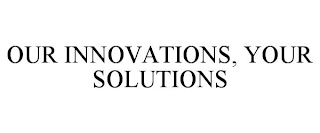 OUR INNOVATIONS, YOUR SOLUTIONS