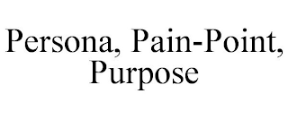 PERSONA, PAIN-POINT, PURPOSE