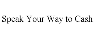 SPEAK YOUR WAY TO CASH