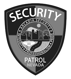 SECURITY ARCADIA SECURITY PRIDE PROFESSIONALISM INTEGRITY 2002 PATROL NEVADA