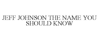 JEFF JOHNSON THE NAME YOU SHOULD KNOW