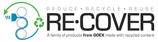 REDUCE RECYCLE REUSE RE COVER A FAMILY OF PRODUCTS FROM GOEX MADE WITH RECYCLED CONTENT