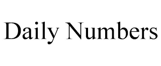 DAILY NUMBERS