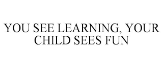 YOU SEE LEARNING, YOUR CHILD SEES FUN