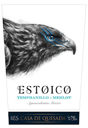 ESTOICO TEMPRANILLO-MERLOT AGUASCALIENTES MÉXICO ALC. VOL. 13.5% CASA DE QUESADA CONT. NET. 750 ML.