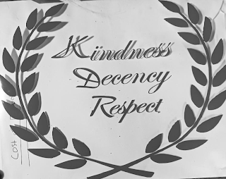 KINDNESS DECENCY RESPECT AND/OR THE LETTERS K D R