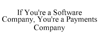 IF YOU'RE A SOFTWARE COMPANY, YOU'RE A PAYMENTS COMPANY