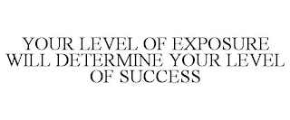 YOUR LEVEL OF EXPOSURE WILL DETERMINE YOUR LEVEL OF SUCCESS