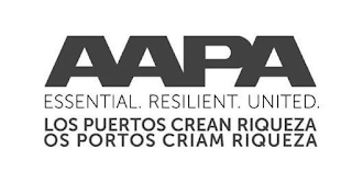 AAPA ESSENTIAL. RESILIENT. UNITED. LOS PUERTOS CREAN RIQUEZA OS PORTOS CRIAM RIQUEZA