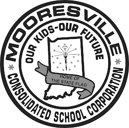 * MOORESVILLLE * CONSOLODATED SCHOOL CORPORATION OUR KIDS-OUR FUTURE INDIANA HOME OF THE STATE FLAG